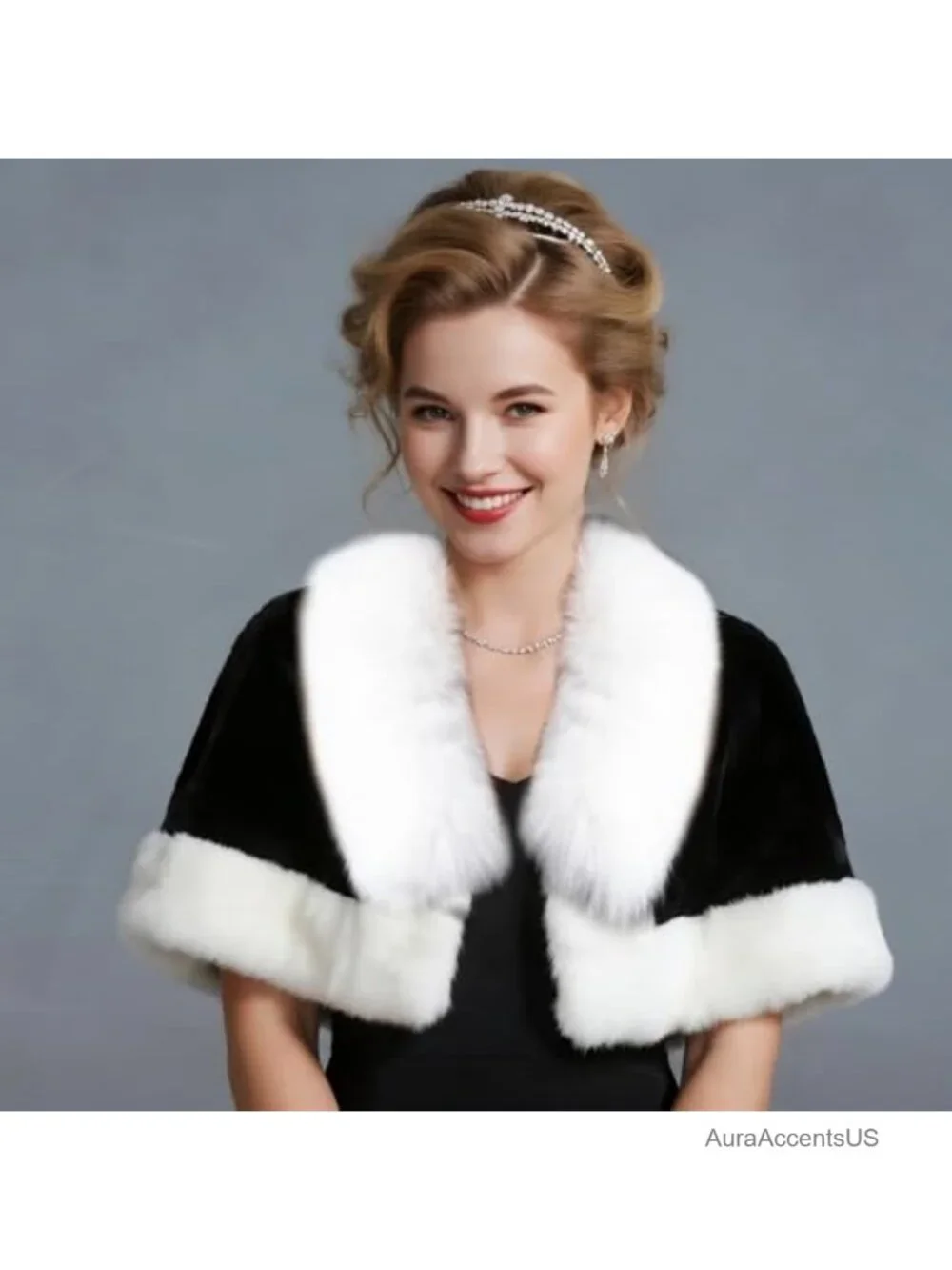 Faux Fur Collar Scarf Neck Warmer Shawl Wrap Winter